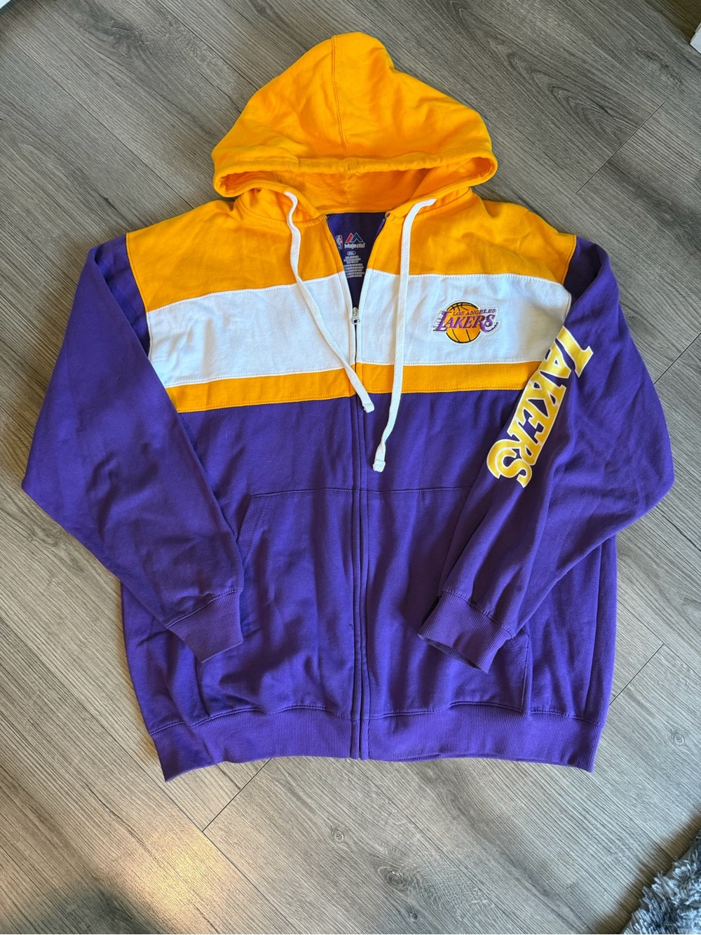 Majestic Purple, Gold & White Lakers Full-Zip Hoodie